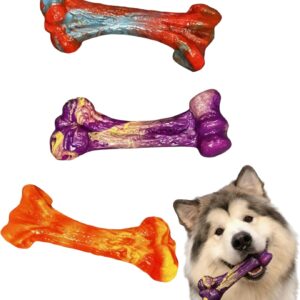 3 Pack Dog Chew Toys for Aggressive Chewers | Durable Beef-Flavored
