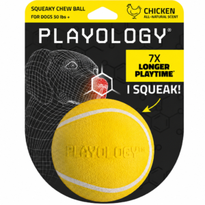 Playology Dog Toys Squeaky Chew Ball for Large Dogs – Chicken Scented Jumbo Ball